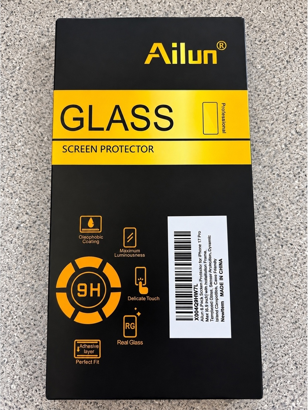 Ailun Tempered Glass Screen Protector 3 Pack iPhone 17 Pro 6.3”